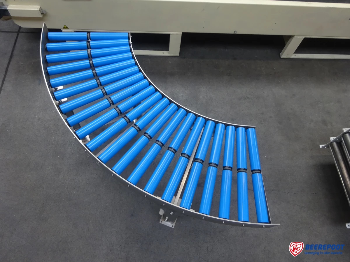 Rollenbaanbochten, RVS, nieuw